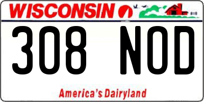 WI license plate 308NOD