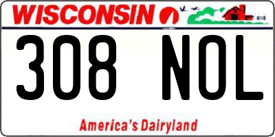WI license plate 308NOL