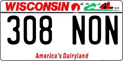 WI license plate 308NON