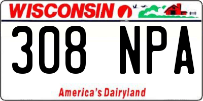 WI license plate 308NPA