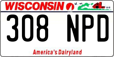 WI license plate 308NPD