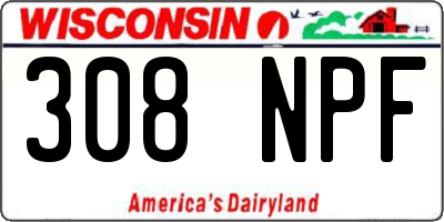 WI license plate 308NPF