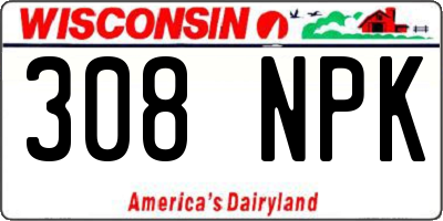 WI license plate 308NPK