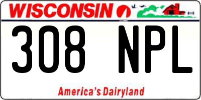 WI license plate 308NPL