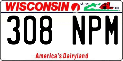 WI license plate 308NPM