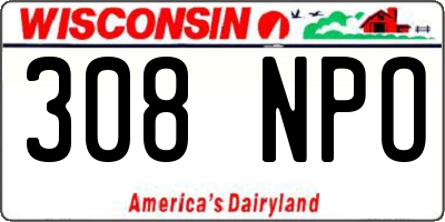 WI license plate 308NPO