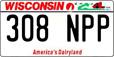 WI license plate 308NPP