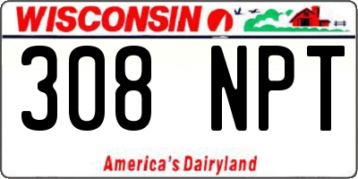 WI license plate 308NPT