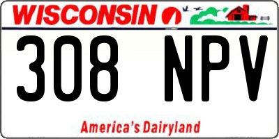 WI license plate 308NPV