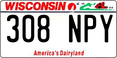 WI license plate 308NPY