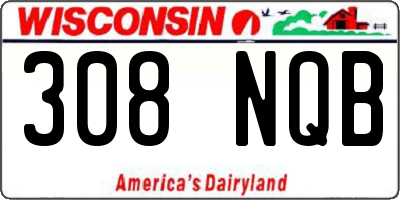 WI license plate 308NQB