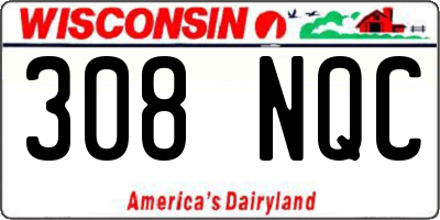 WI license plate 308NQC