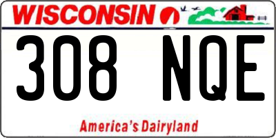 WI license plate 308NQE