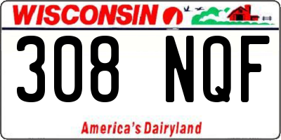 WI license plate 308NQF
