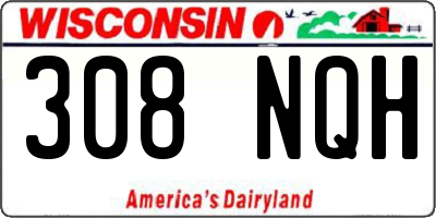 WI license plate 308NQH