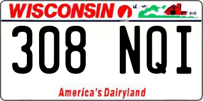 WI license plate 308NQI