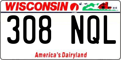 WI license plate 308NQL