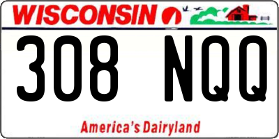 WI license plate 308NQQ