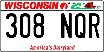 WI license plate 308NQR