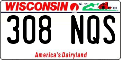 WI license plate 308NQS