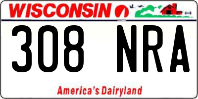 WI license plate 308NRA