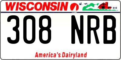 WI license plate 308NRB