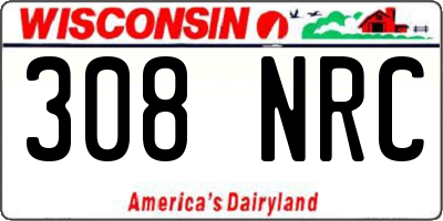 WI license plate 308NRC