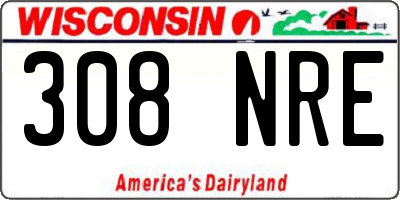 WI license plate 308NRE