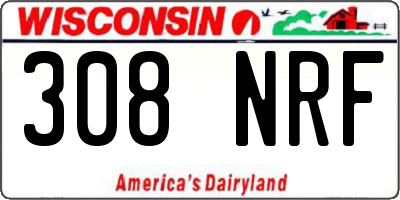 WI license plate 308NRF