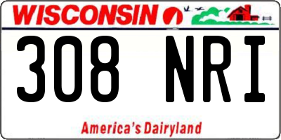 WI license plate 308NRI