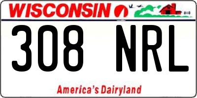 WI license plate 308NRL