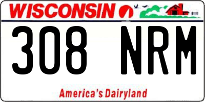 WI license plate 308NRM