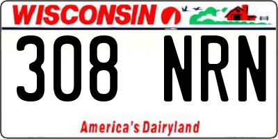 WI license plate 308NRN