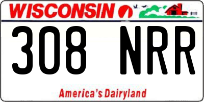 WI license plate 308NRR