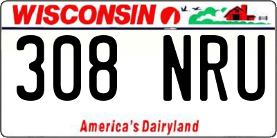 WI license plate 308NRU