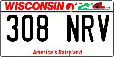 WI license plate 308NRV