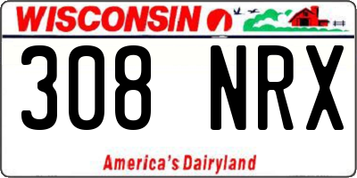 WI license plate 308NRX