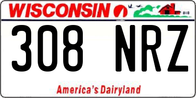 WI license plate 308NRZ