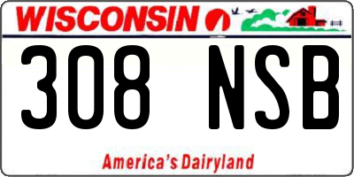 WI license plate 308NSB