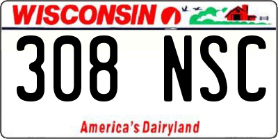 WI license plate 308NSC