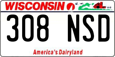 WI license plate 308NSD