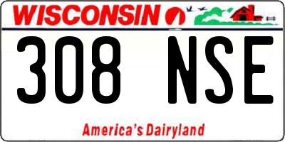 WI license plate 308NSE