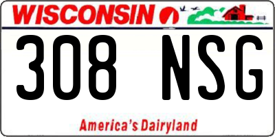 WI license plate 308NSG
