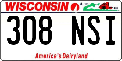 WI license plate 308NSI