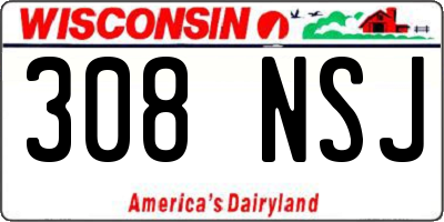 WI license plate 308NSJ