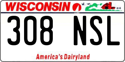WI license plate 308NSL