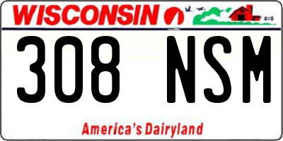 WI license plate 308NSM