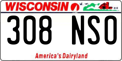 WI license plate 308NSO