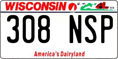 WI license plate 308NSP