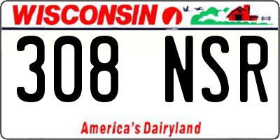 WI license plate 308NSR
